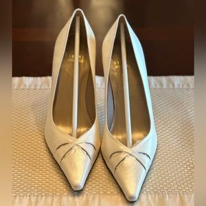 Stuart Weitzman “Idol” Opal Pearl Llama Heels